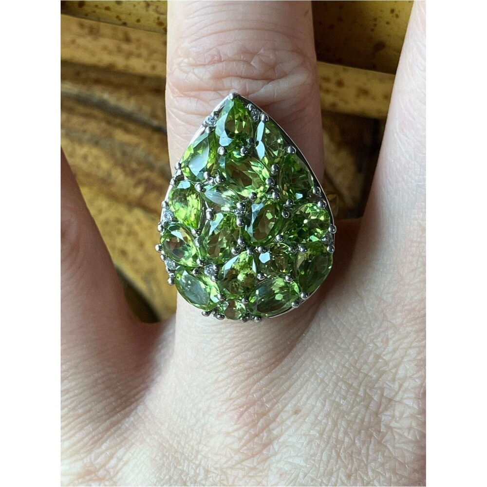 Natural Peridot Sterling Silver Ring Size 5.5